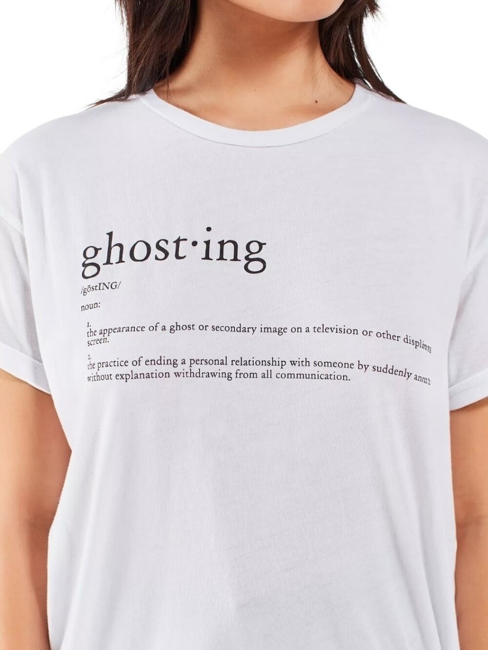 Project Social T Urban Outfitters Ghosted Tee, EUC, Large, White & Black